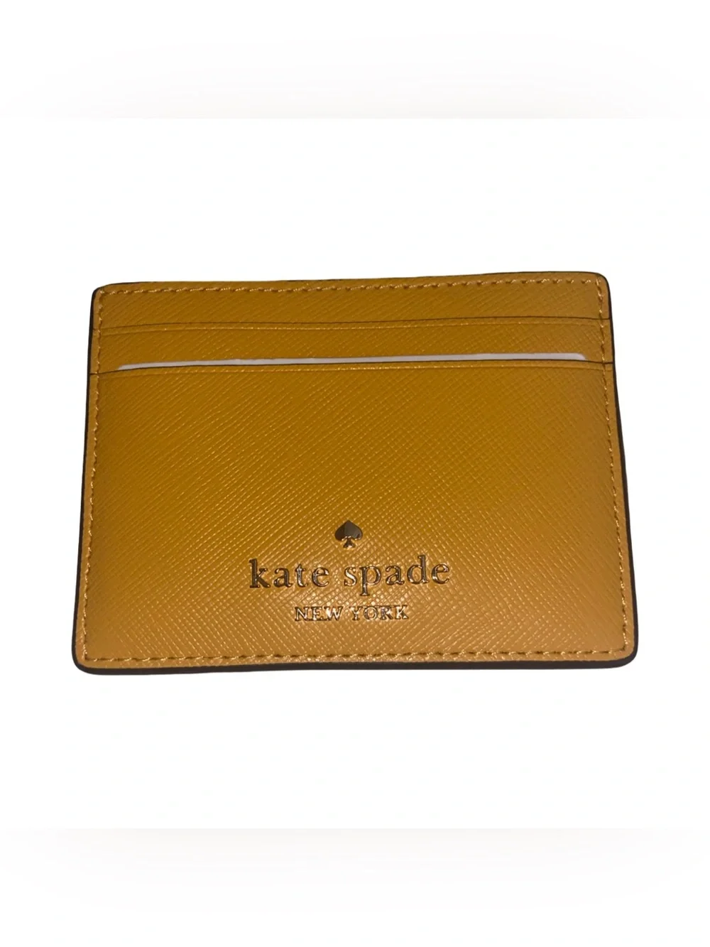Kate Spade Madison Small Slim Card Holder in yellow Daffodil